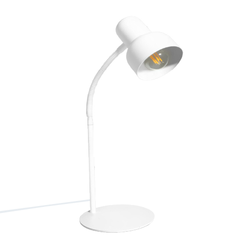 Lámpara de escritorio con flexible y pantalla 601 blanca